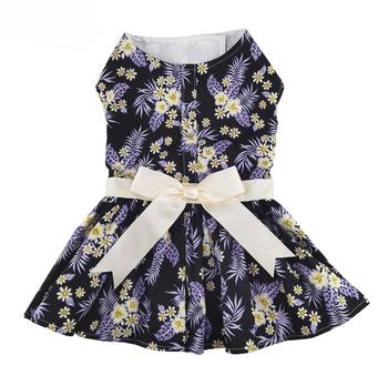 Purple Twilight Hawaiian Dog Dress with Matching Leash