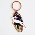 Rabbit Rose Gold Enamel Keychain - 1