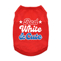 Red White and Cute Dog Shirt