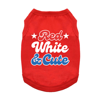 Red White and Cute Dog Shirt