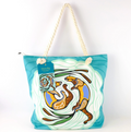 Rope Tote Bag "Otters Play" by Storm Angeconeb