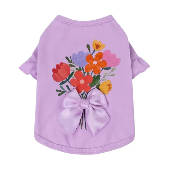 Ruffle Floral Bouquet Dog Shirt