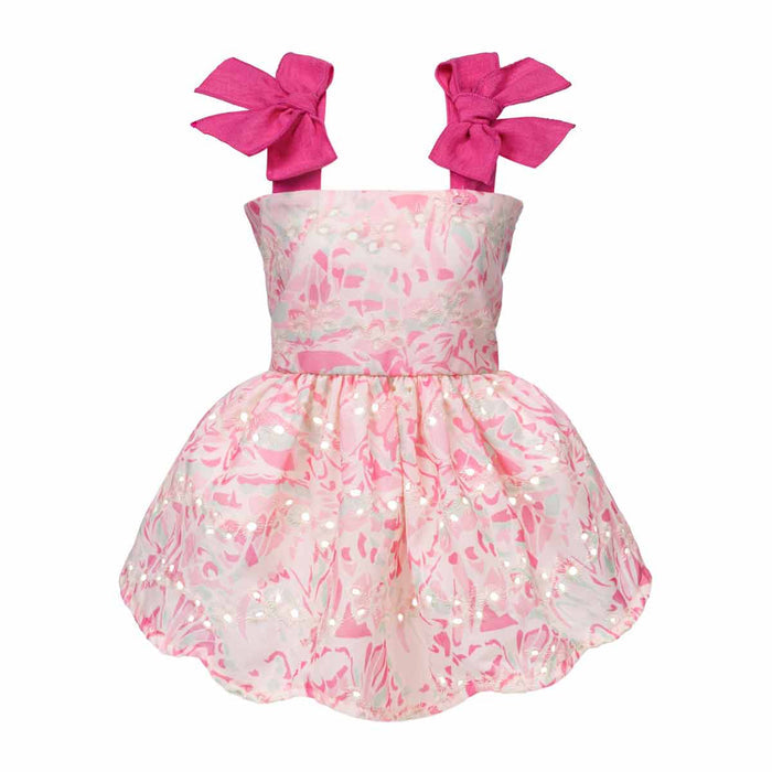 Ruffle Floral Embroidered Dog Dress