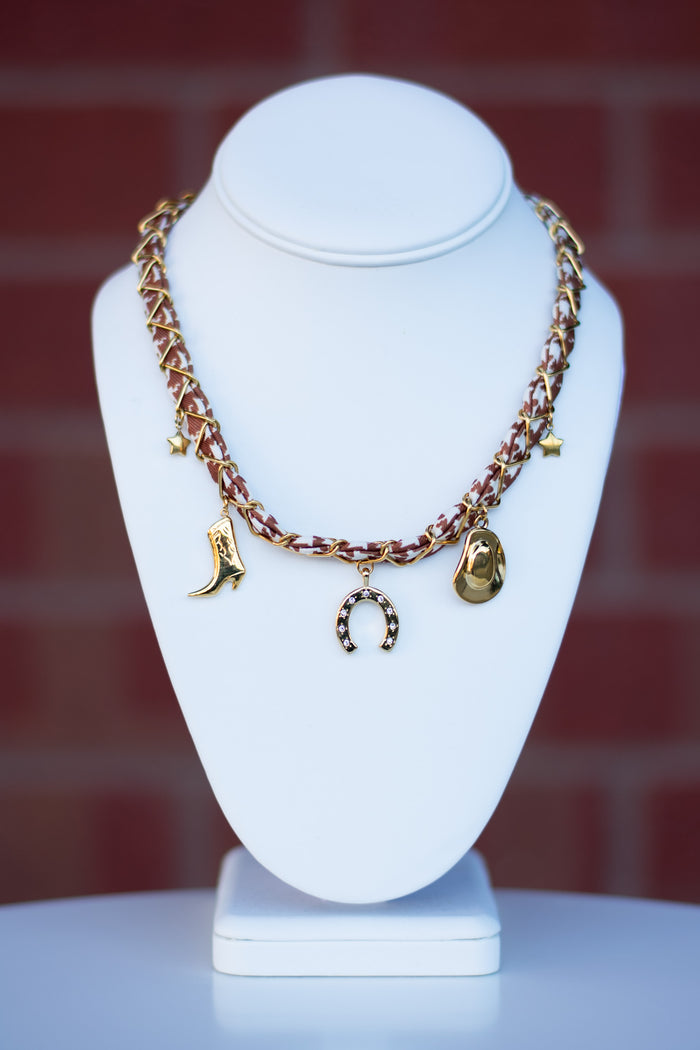 Scarf Charm Necklace - Cowgirl