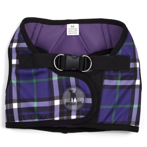Sidekick Printed Plaid Harness in Purple - Posh Puppy Boutique