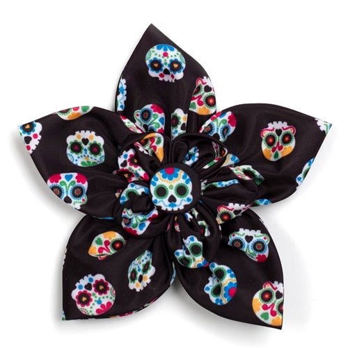 Skeletons Flower Collar Slider - Posh Puppy Boutique