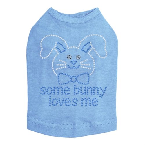 Some Bunny Loves Me Blue Rhinestone Dog Tank - Many Colors - Posh Puppy Boutique