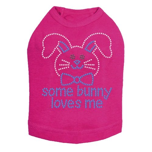 Some Bunny Loves Me Blue Rhinestone Dog Tank - Many Colors - Posh Puppy Boutique