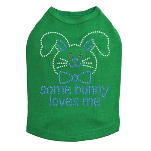 Some Bunny Loves Me Blue Rhinestone Dog Tank - Many Colors - Posh Puppy Boutique