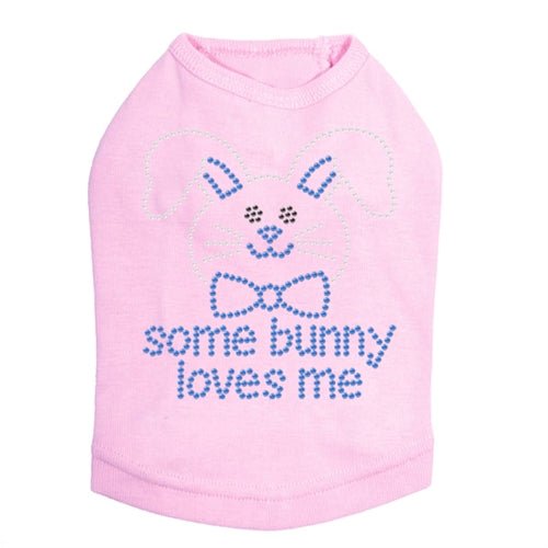 Some Bunny Loves Me Blue Rhinestone Dog Tank - Many Colors - Posh Puppy Boutique