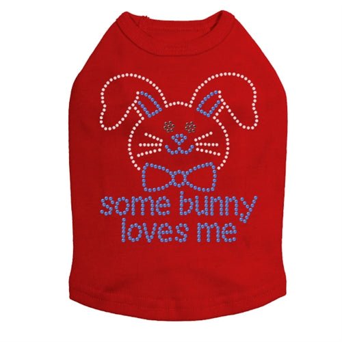 Some Bunny Loves Me Blue Rhinestone Dog Tank - Many Colors - Posh Puppy Boutique