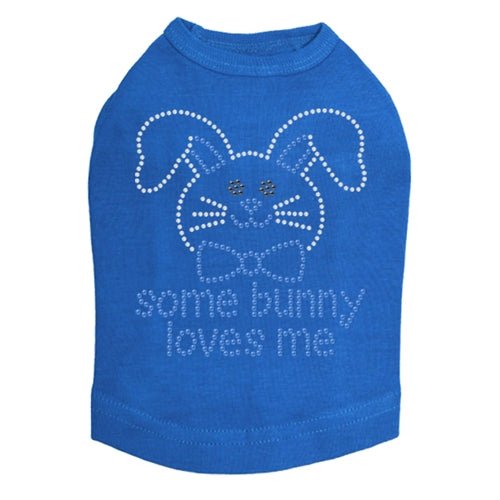 Some Bunny Loves Me Blue Rhinestone Dog Tank - Many Colors - Posh Puppy Boutique