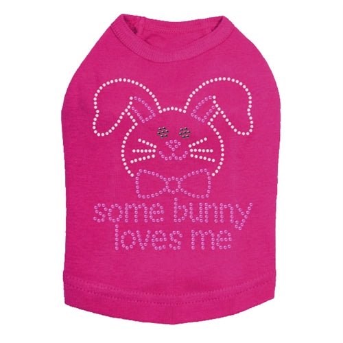 Some Bunny Loves Me Pink Rhinestone Dog Tank - Many Colors - Posh Puppy Boutique