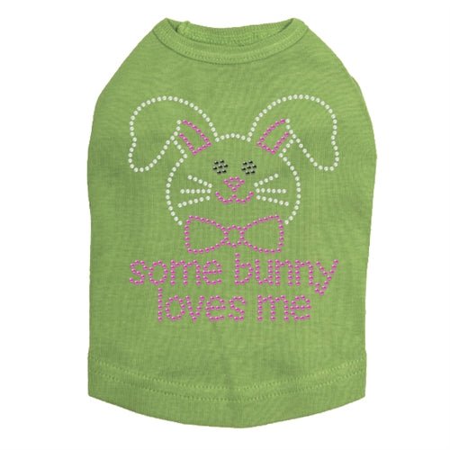 Some Bunny Loves Me Pink Rhinestone Dog Tank - Many Colors - Posh Puppy Boutique