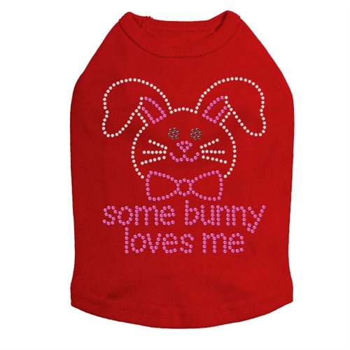 Some Bunny Loves Me Pink Rhinestone Dog Tank - Many Colors - Posh Puppy Boutique