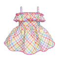 Spring Pastel Plaid Ruffle Dog Dress