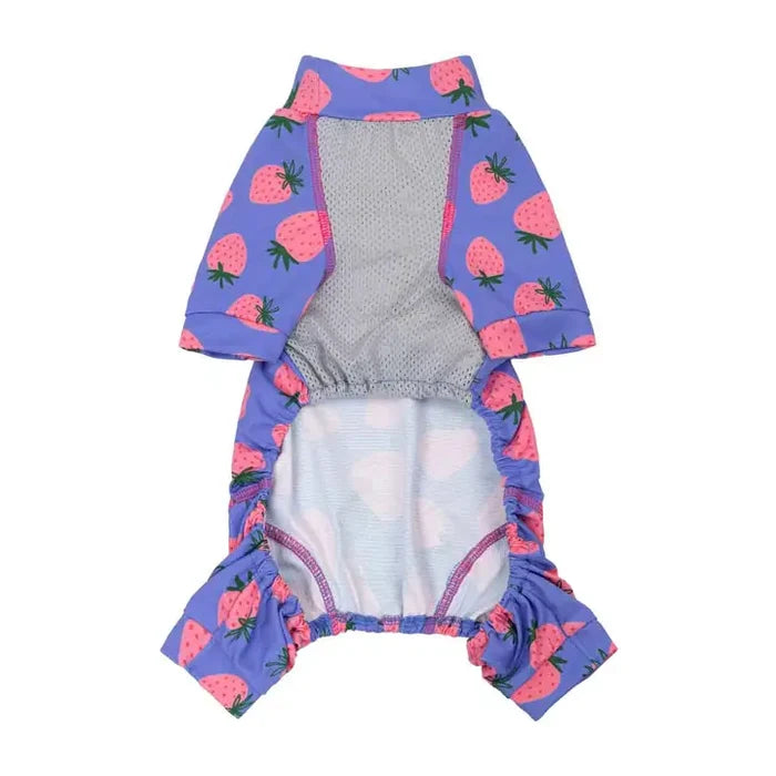 Strawberry Upf 50+ Dog Uv Protection Jumpsuit