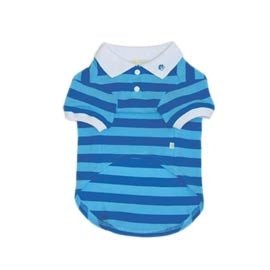 Stripe Polo Shirt in Blue - Posh Puppy Boutique