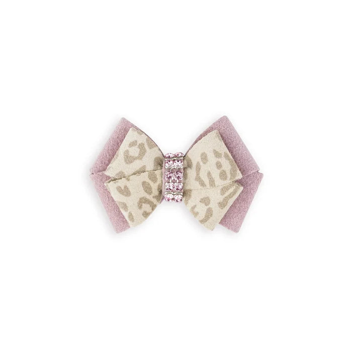 Susan Lanci Baby Cheetah & Rosewood Double Nouveau Bow Hair Bow