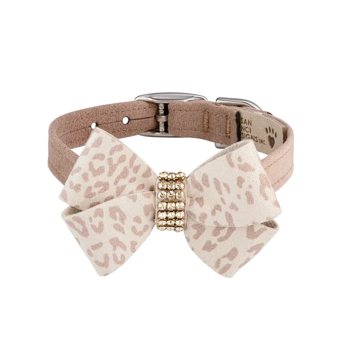 Susan Lanci Baby Cheetah with Gold Giltmore Nouveau Bow Collar