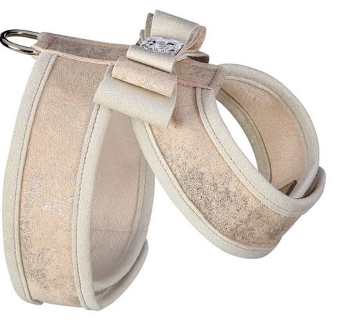Susan Lanci Champa Glitzerati Really Big Bow Tinkie Harness with Champagne Trim - Posh Puppy Boutique