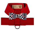Susan Lanci Classic Glen Houndstooth Big Bow Tinkie Harness - Posh Puppy Boutique