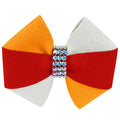 Susan Lanci Game Day Glam Red Pepper Pinwheel Bow Hair Bow - Posh Puppy Boutique