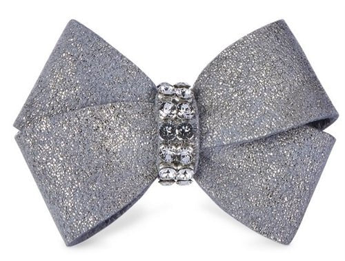 Susan Lanci Platinum Glitzerati Nouveau Bow Hair Bow - Posh Puppy Boutique