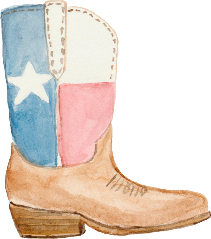 Texas Flag Holiday Boot Magnet  - 1