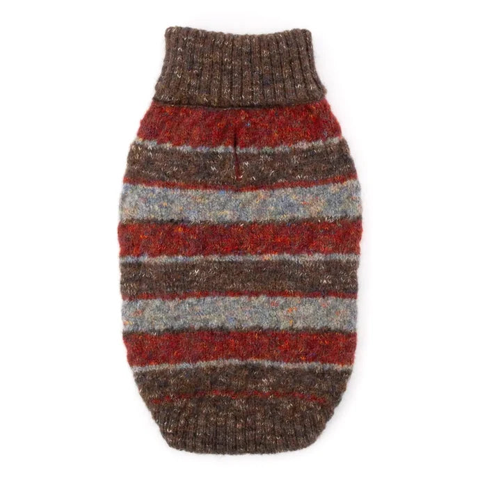 Tweed Stripe Turtleneck in Burgundy