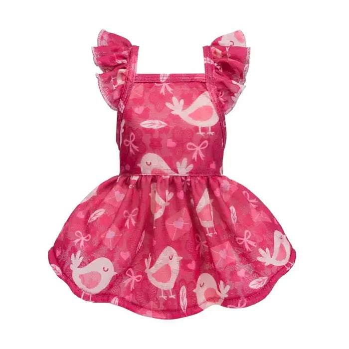 Valentine Bird Print Dog Dress