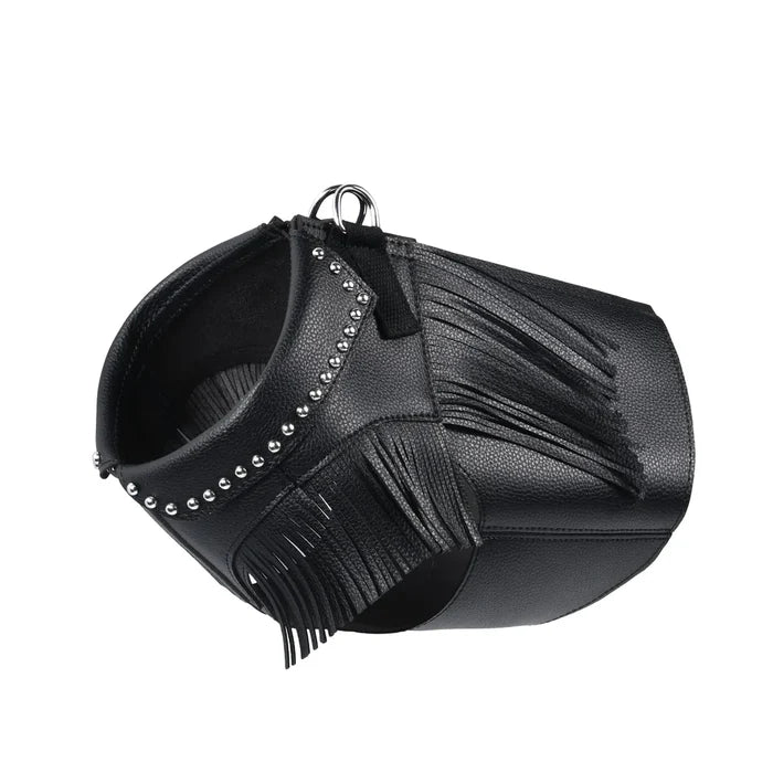 Western Fringed Style Harness Jacket in Black
