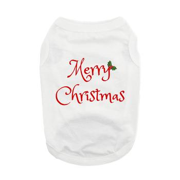 White Merry Christmas Dog Shirt