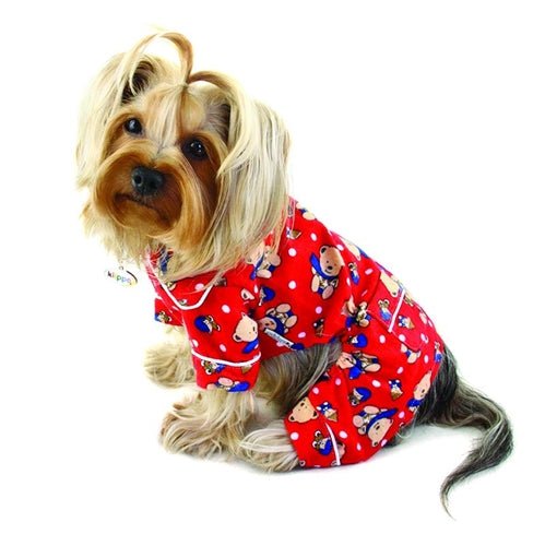 Winter Bear in Blue Scarf Flannel Pajamas - Posh Puppy Boutique