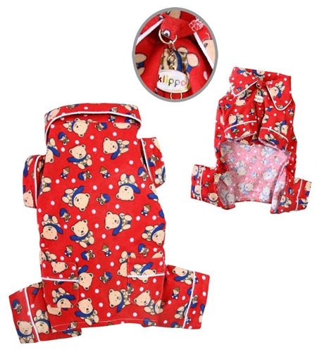 Winter Bear in Blue Scarf Flannel Pajamas - Posh Puppy Boutique
