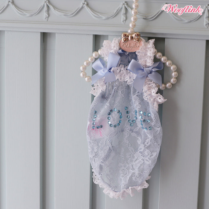 Wooflink Love Lace Top in Blue