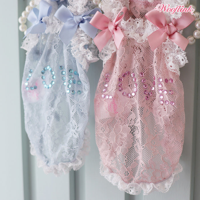 Wooflink Love Lace Top in Pink