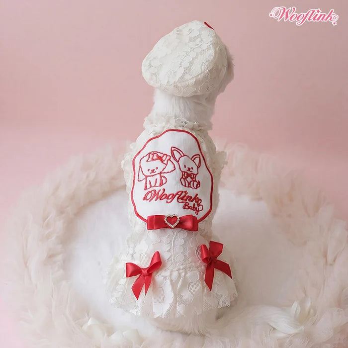 Wooflink Lovely Babe Dress in White
