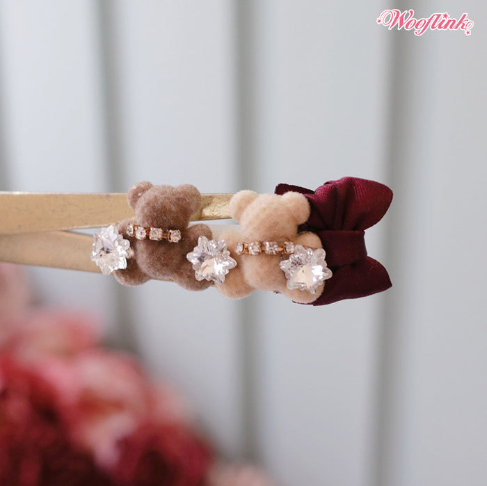 Wooflink Teddy & Bow Hair Bow