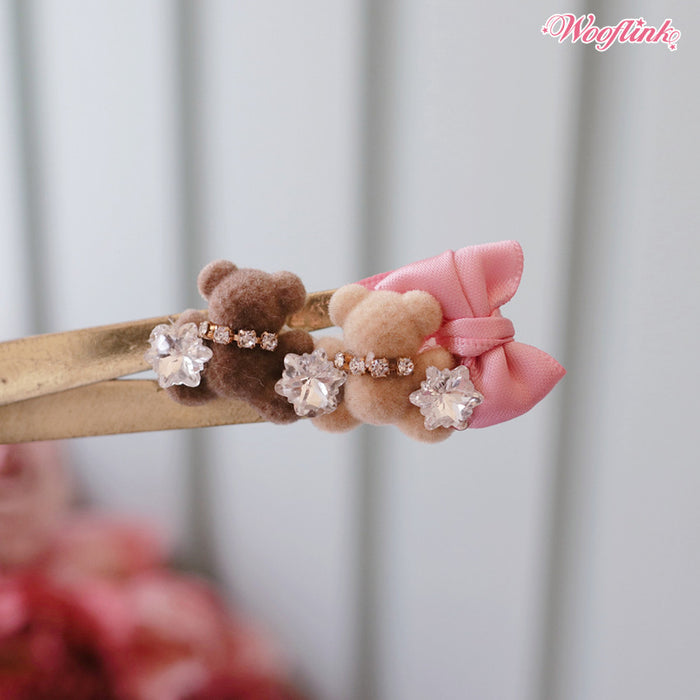 Wooflink Teddy & Bow Hair Bow
