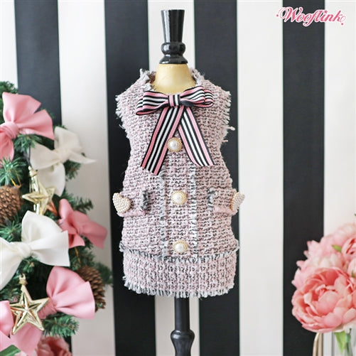 Wooflink Tweed Dress - Pink - Posh Puppy Boutique