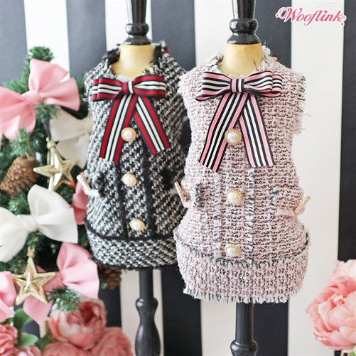 Wooflink Tweed Dress - Pink - Posh Puppy Boutique