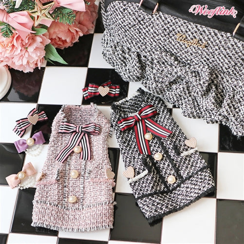 Wooflink Tweed Dress - Pink - Posh Puppy Boutique