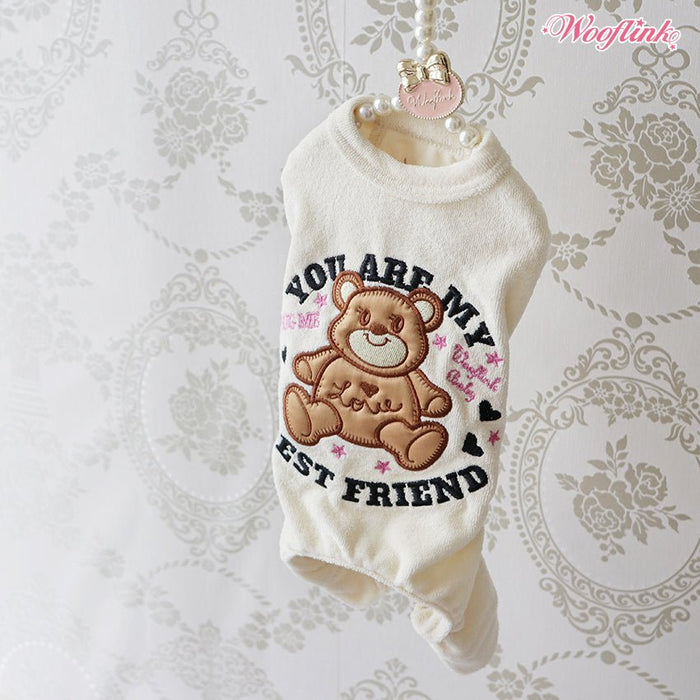 Wooflink You Are My Best Friend PJ - Cream - Posh Puppy Boutique
